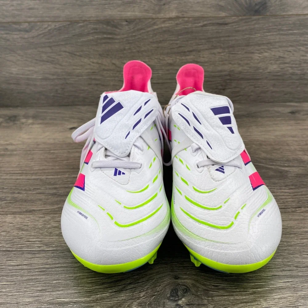 Adidas Predator League FT Soccer Cleats Mens 8 White Pink ID1320 Foldover Tongue